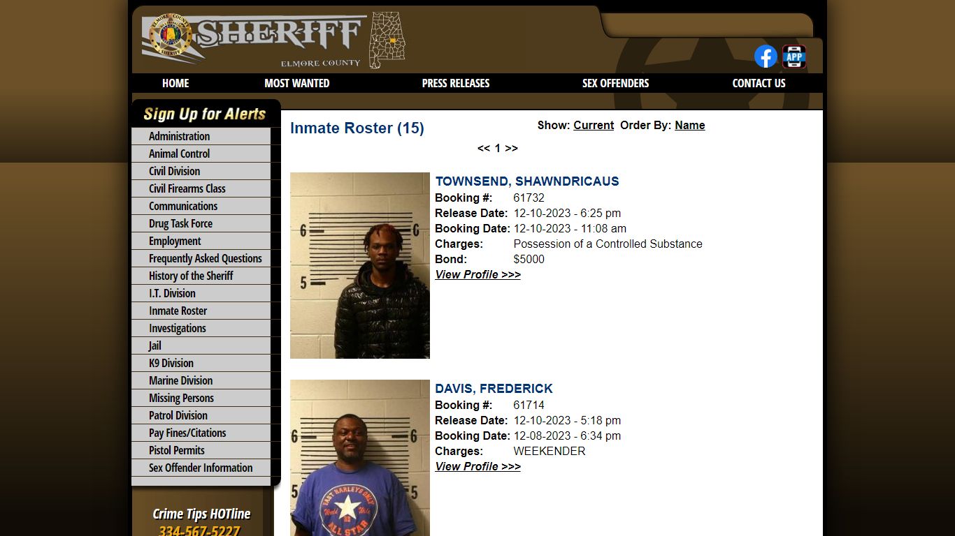 Inmate Roster - Elmore County AL Sheriff's Office